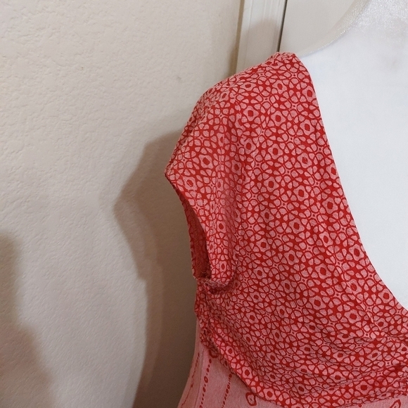 Athleta Dhara burnout dress red geometric athletic athleisure casual knit medium - Picture 5 of 15